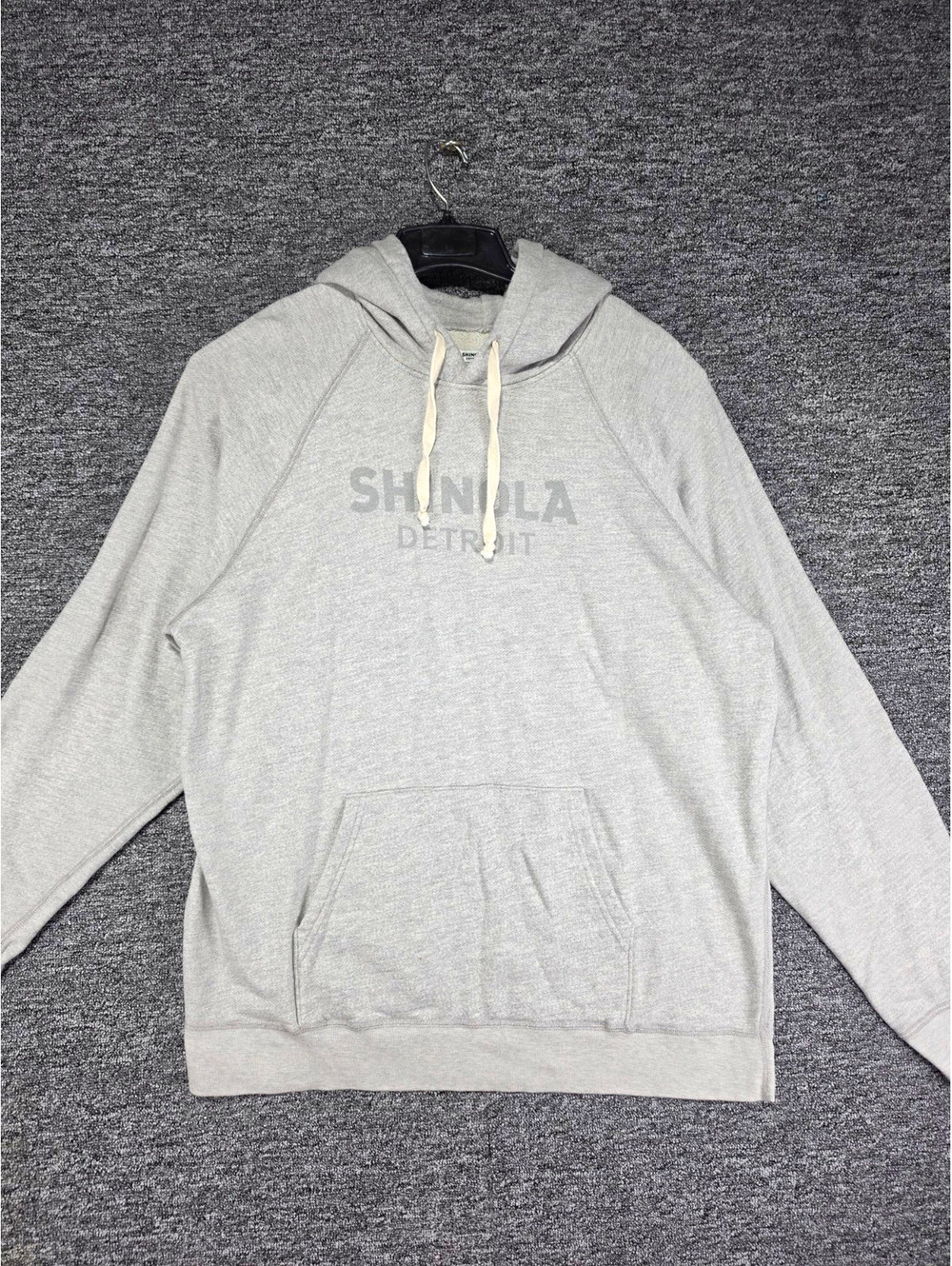 Shinola Detroit Gray Graphic Fleece Pullover Hoodie w/ Pockets Men's 2XL